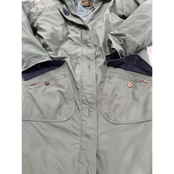 VTG Eddie Bauer Goose Down Long Coat Jacket Parka Size Medium Green Goretex - Picture 4 of 9